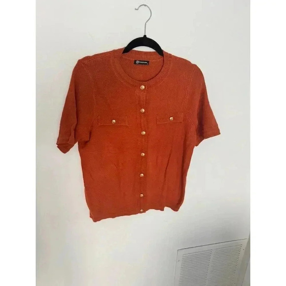 Pretty Garden Sweaters - NWOT Rust Orange‎ Cardigan Short-sleeve - M